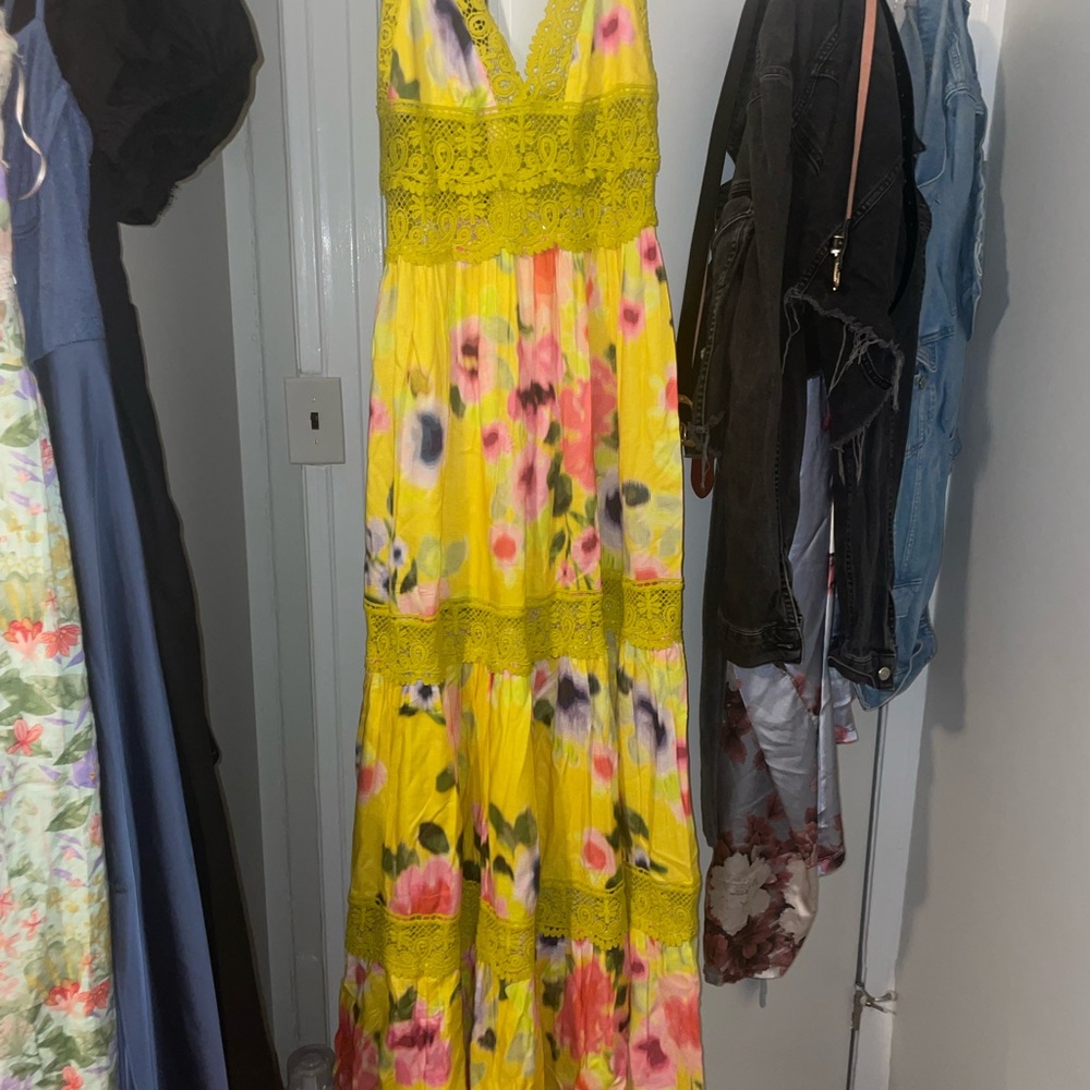 Floral Yellow Maxi Dress